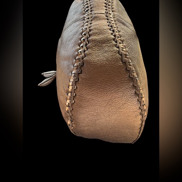 BRIGHTON Fabiola Appliqué Masterpiece 3D Floral Shoulder Bag Bronzed Pewter - Picture 9 of 16